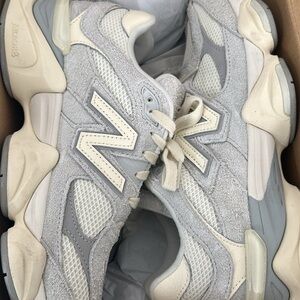 New Balance Gray and Cream Sneakers